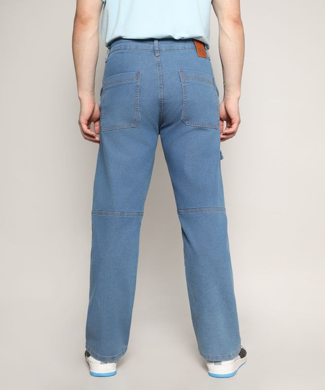 Campus Sutra Men's Panel Patch Pocket Denim Jeans | Blue - 34
