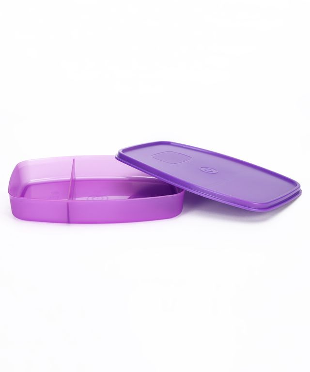 Java 400 ml Plastic Lite Lunch Box with Spork - Purple