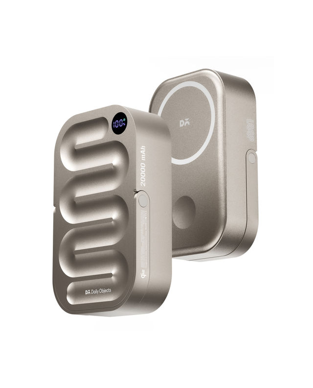 Dailyobjects Loop Qi2 | Certified Magsafe | Compatible Aluminium Power Bank 20000 mAh | Titanium
