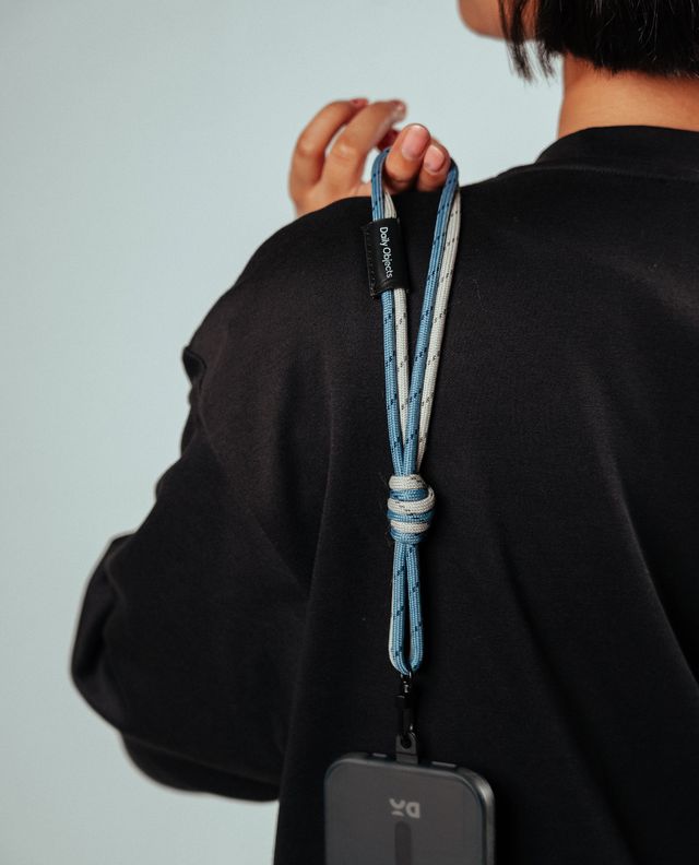 DailyObjects Grey-Blue Wrist Lanyard - Cord
