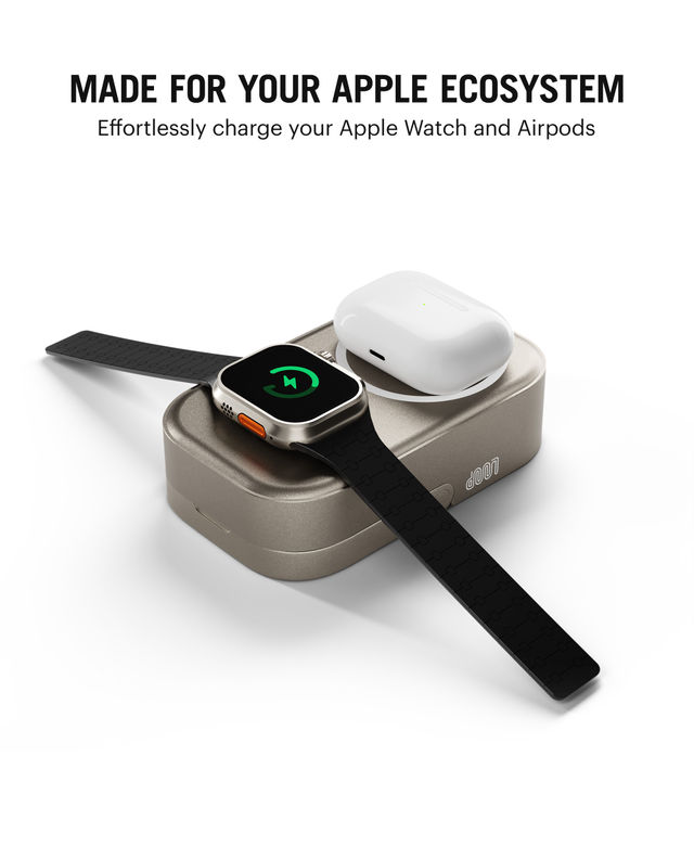Dailyobjects Loop Qi2 | Certified Magsafe | Compatible Aluminium Power Bank 20000 mAh | Titanium