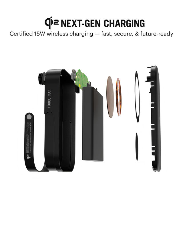 Dailyobjects Loop Qi2 | Certified Magsafe | Compatible Aluminium Power Bank 10000 mAh | Black