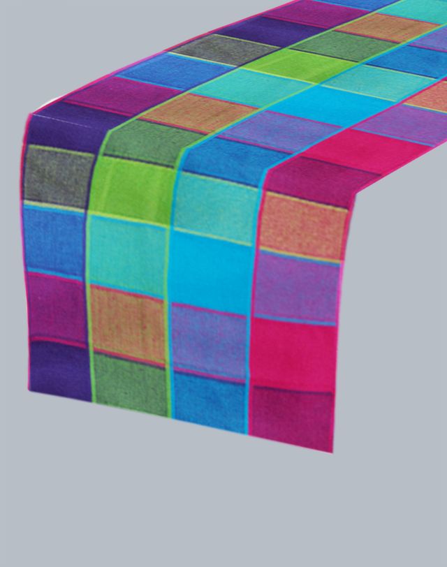 Lushomes Table Runner - Multi Checks | 13 x 72 inch