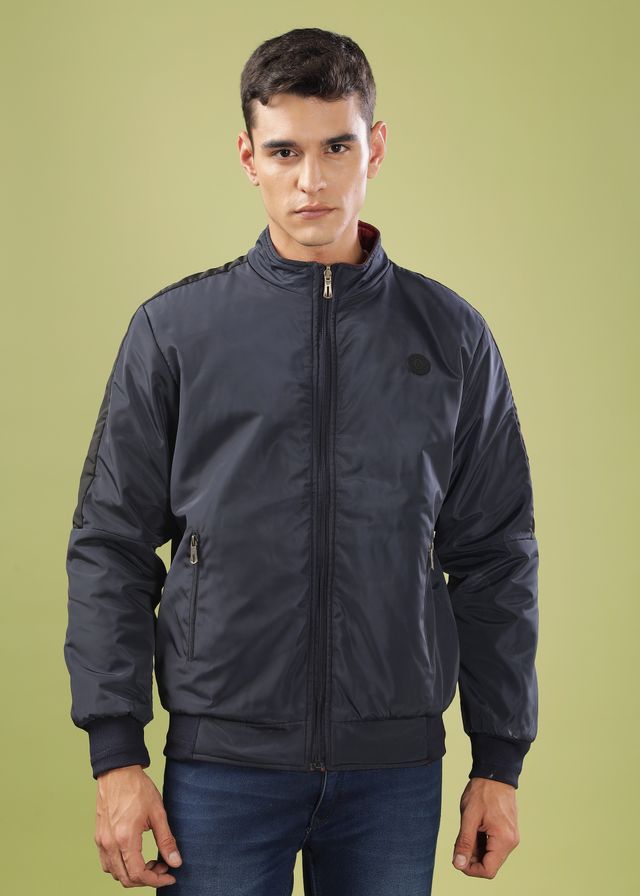 Dollar Jacket For Men - Casual Zipper Bomber For Winter | Mamwj 905 | Navy Blue | XL