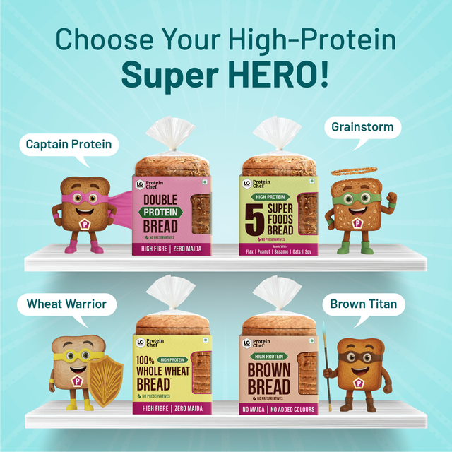 Protein Chef High Protein Brown Bread - No Maida Atta Bread