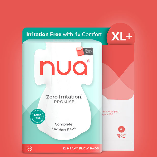 Nua Complete Comfort Pads with Disposal Cover for Heavy Flow | 12XL+
