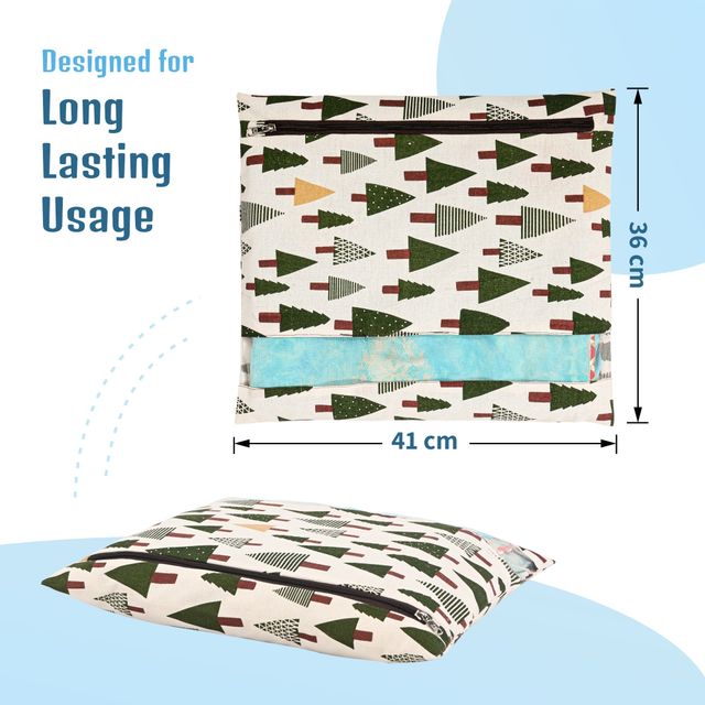 Kuber Industries 6 Pcs Mesh Cotton Single Saree Covers for Storage | Gifting | Tree - Green