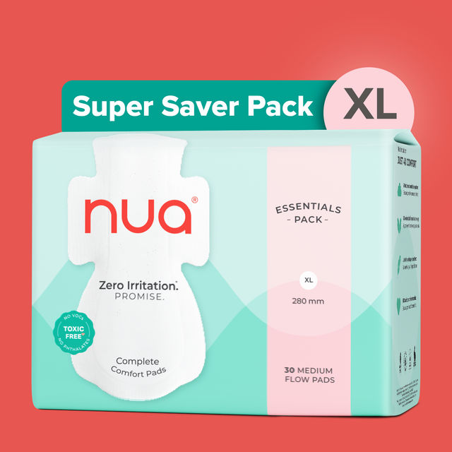 Nua Complete Comfort Pads Medium Flow Essentials Pack (30XL)