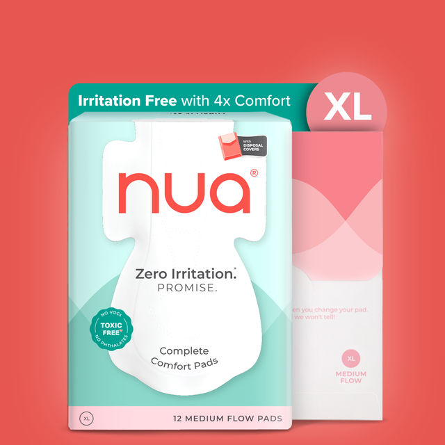 Nua Complete Comfort Pads with Disposal Cover for Medium Flow | 12XL