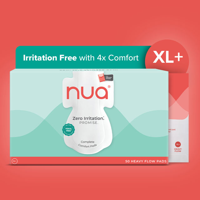 Nua Complete Comfort Pads with Disposal Cover for Heavy Flow | 50XL+