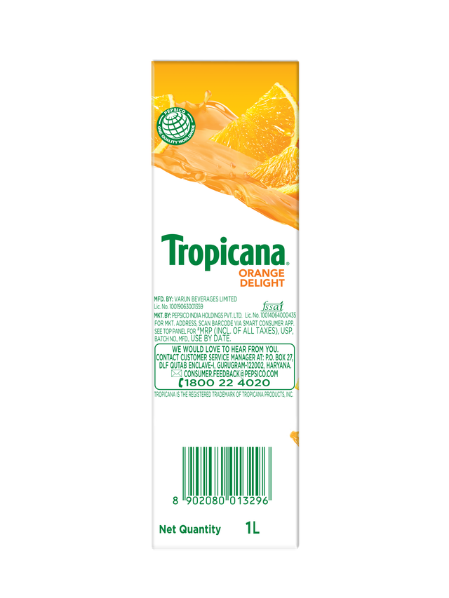 Tropicana Orange Delight Juice Tetrapack 1 l Combo