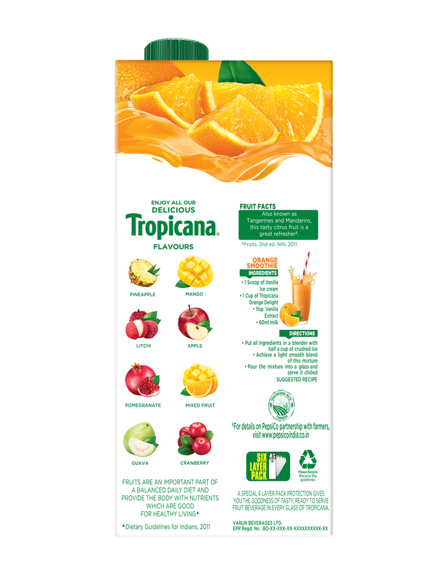 Tropicana Orange Delight Juice Tetrapack 1 l Combo