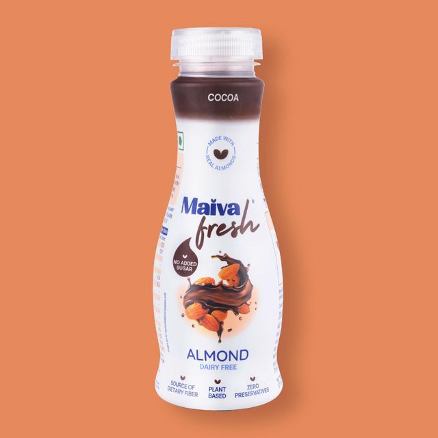 Maiva Fresh Almond Milk - Cocoa - No Added Sugar - Plant Based Milk 250 ml Combo