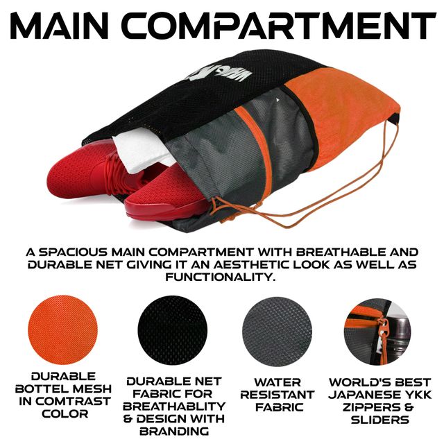 Whackk Unisex Colorblocked Polyester 28 L Drawstring Handle Backpack | Assorted - 19 Inches