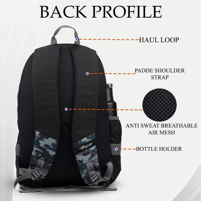 F Gear Unisex Camouflage Artificial Leather 22 L Backpack | Multicolour - 15 Inches