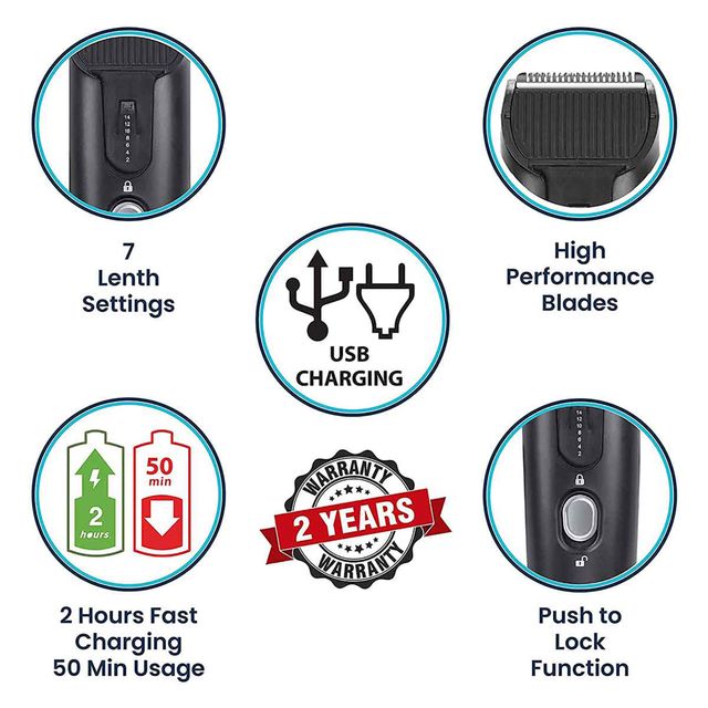 Agaro Mt-5001 Cordless Beard Trimmer With Usb Charging