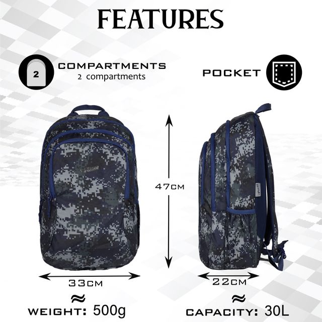 F Gear Unisex Camouflage Nylon 23 L Backpack | Assorted - M