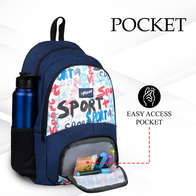 F Gear Unisex Polyester 21 L Backpack | Navy Blue
