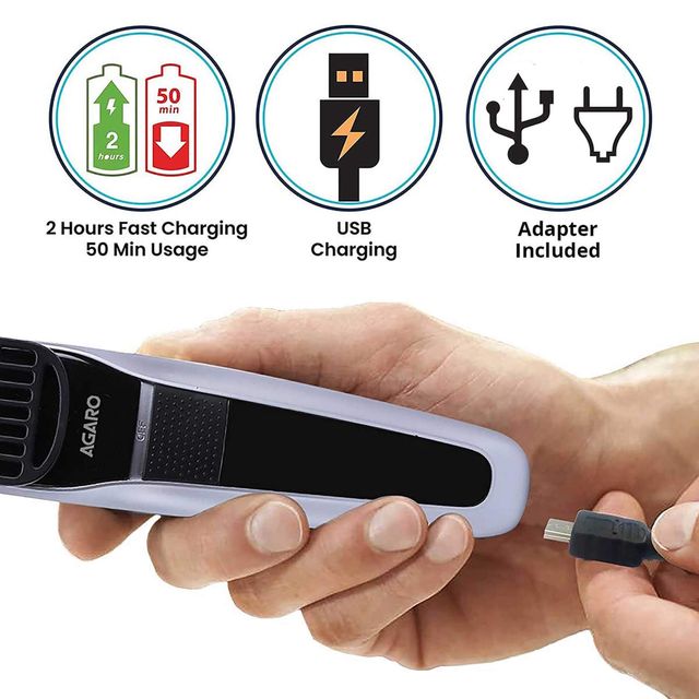 Agaro Mt-5001 Cordless Beard Trimmer With Usb Charging