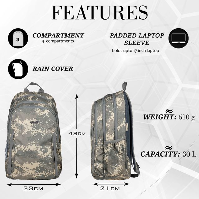 F Gear Unisex Polyester 30 L Backpack | Assorted