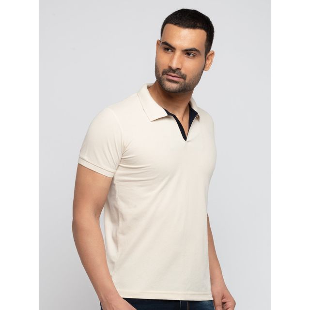 Status Quo Mens Slim Fit Polo T-Shirt | Natural | L
