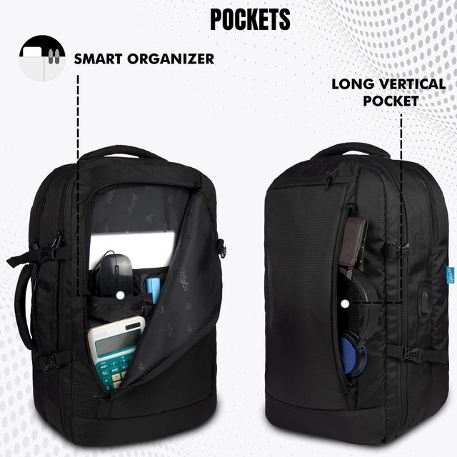 F Gear Unisex Polyester 40 L Laptop Bag | Black