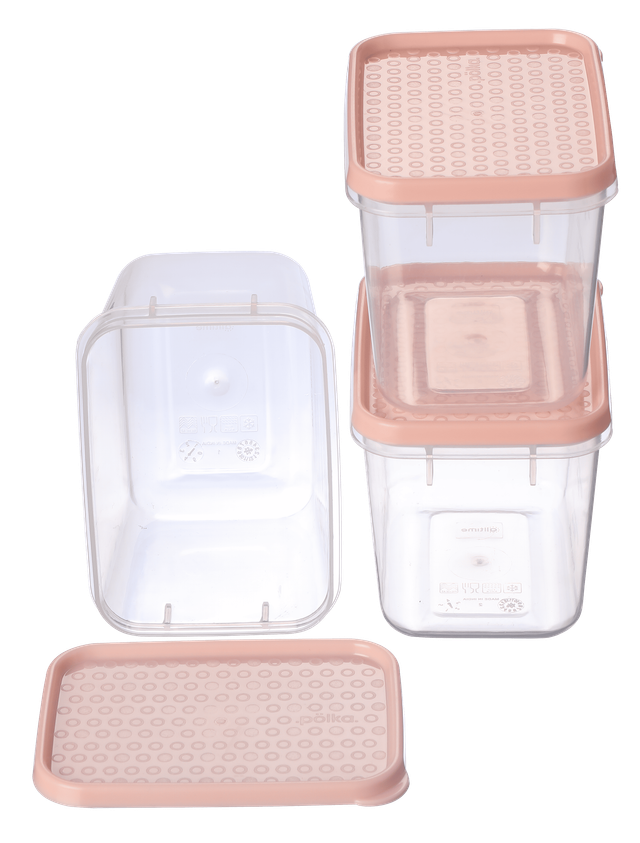 All Time Polka Storage Container 400 Ml x 3 Pcs set - Assorted Color