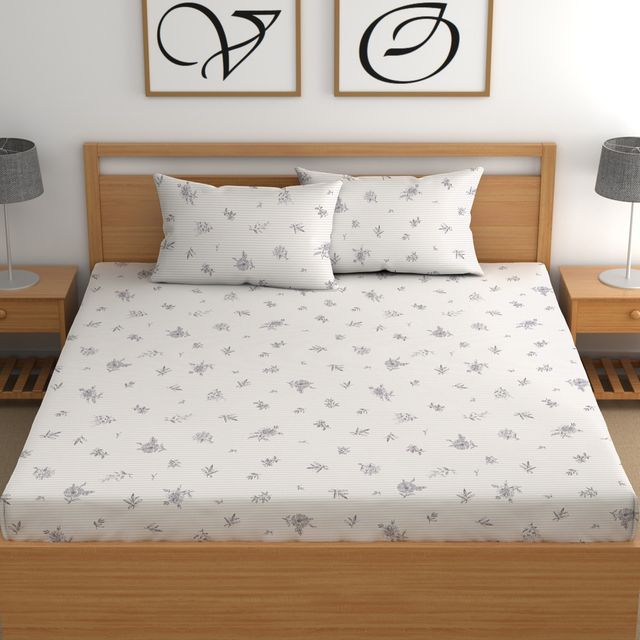 CHHAVI INDIA King Size Bedsheet With 2 Pillow Covers | Design Kb1712