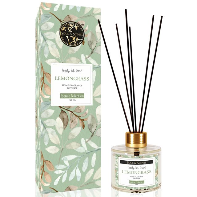 Soul & Scents Lemongrass Reed Diffuser| Rakhi Gift for Brother & Sister