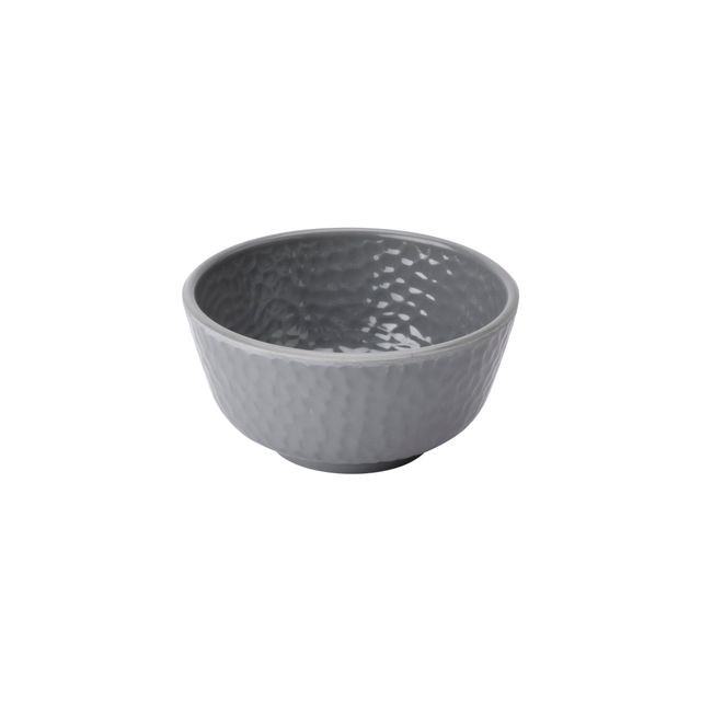 BAY6 Hammer Series Round Melamine Veg/Curry Bowl - 4" - Grey - Set of 2