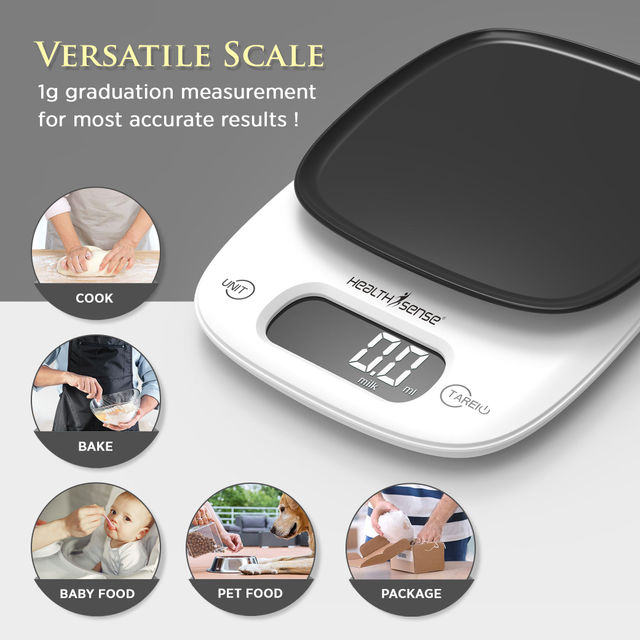 Healthsense Weight Machine For Kitchen,Touch Button, Tare Function1 Year Warranty Chef-Mate Ks 63