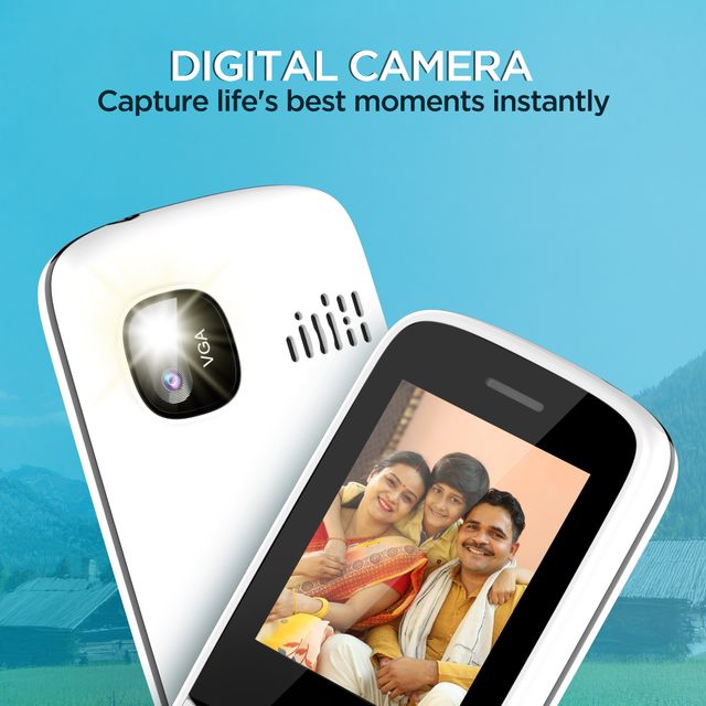 Lava A1 2025 Dual Sim Keypad Mobile Phone | With Vibration Alert | 2" Inch Big Display | White