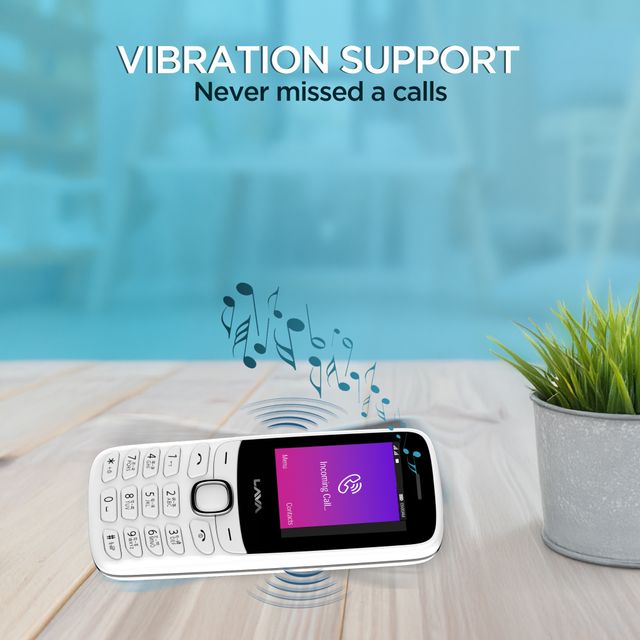 Lava A1 2025 Dual Sim Keypad Mobile Phone | With Vibration Alert | 2" Inch Big Display | White