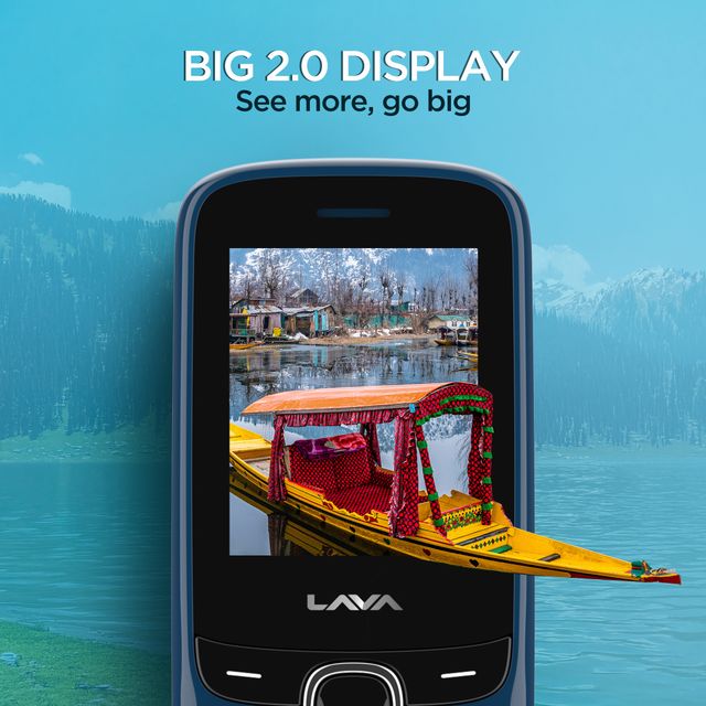 Lava A1 2025 Dual Sim Keypad Mobile Phone | With Vibration Alert | 2" Inch Big Display | Blue