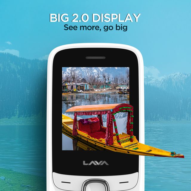 Lava A1 2025 Dual Sim Keypad Mobile Phone | With Vibration Alert | 2" Inch Big Display | White