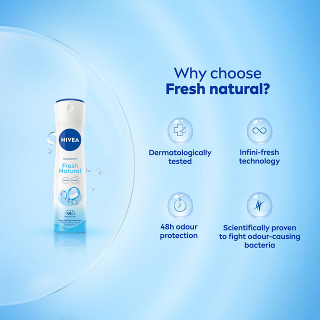 Nivea Women Deodorant Fresh Natural Long Lasting Freshness & 48h Protection