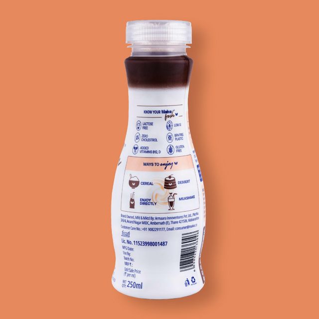 Maiva Fresh Almond Milk - Cocoa - No Added Sugar - Plant Based Milk 250 ml Combo