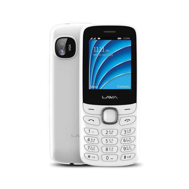 Lava A1 2025 Dual Sim Keypad Mobile Phone | With Vibration Alert | 2" Inch Big Display | White