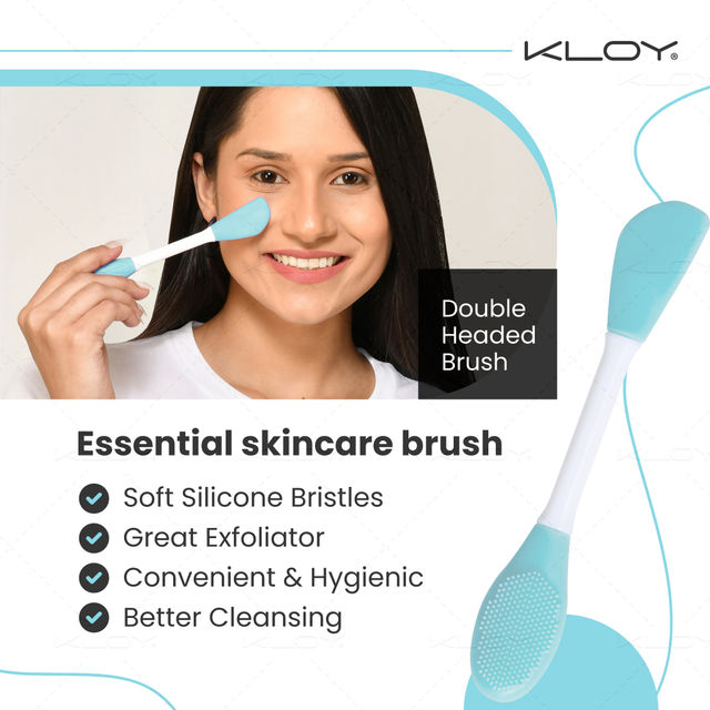 Silicone Face Mask Applicator & Lip Cleansing Brush Made With Ultra Hygienic Soft Silicone bristle for Gentle Exfoliation (Turquoise)
