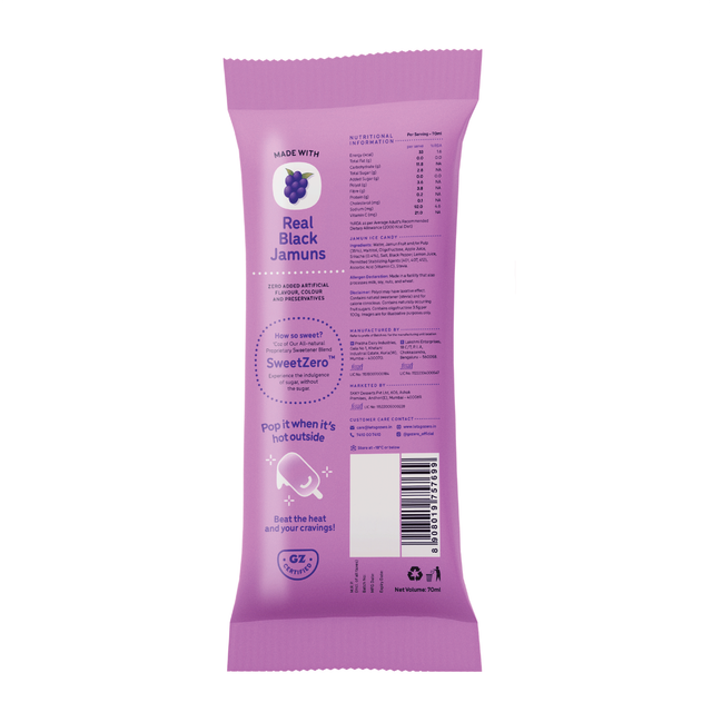 Go Zero Jamun Sriracha Low Calorie Guilt Free Ice Cream Popsicle 70 ml Combo