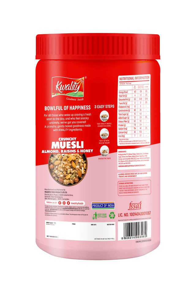 Kwality Muesli Crunchy Almond Raisins And Honey