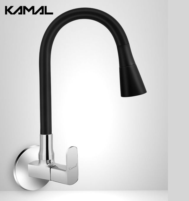 Kamal Sink Tap Uniqube Prime | 360 Degree Flexible Black Flexo Play Spout |Chrome | Dual Flow Sh
