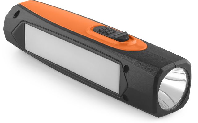 Orient Electric Ranger Dual Light LED Torch |600 mAh Li Ion Battery| 13cm,Orange and Black