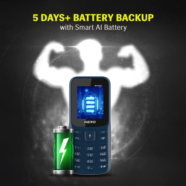 Lava Hero Shakti Dual Sim Keypad Mobile | 1.8" Display | 800mAh Battery | Dark Blue