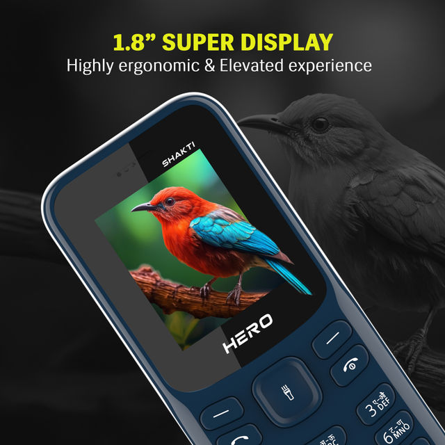 Lava Hero Shakti Dual Sim Keypad Mobile | 1.8" Display | 800mAh Battery | Dark Blue