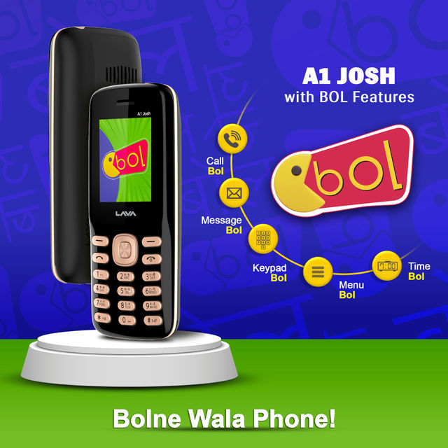 Lava A1 Josh Dual Sim Keypad Mobile | 1.77" Display | 1000mAh Battery | Bol Feature | Black Gold