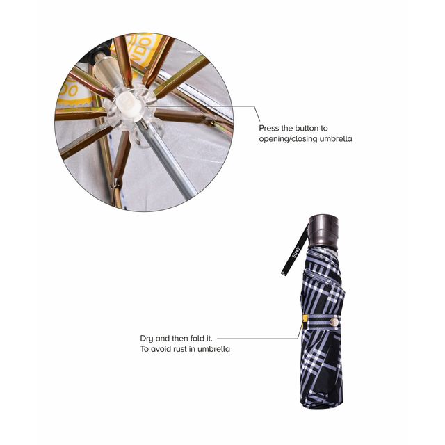 Eume Convoy 21.5 Inch Manual Open Umbrella - Black Checks
