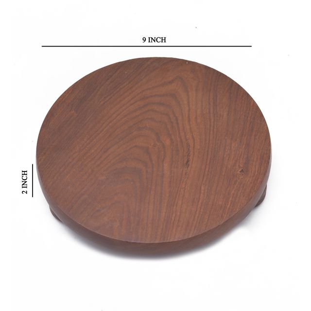 Oggn Brown Shisham Wood Chakla 9 Inch