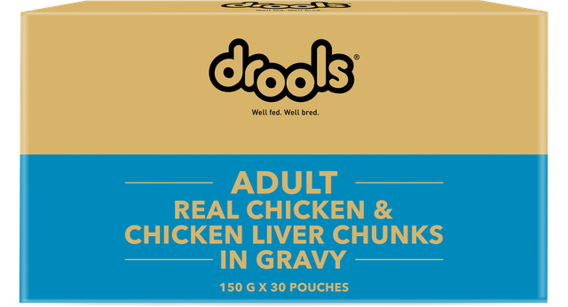 Drools Adult Real Chicken And Chicken Liver Chunks In Gravy (150 gm x 30)