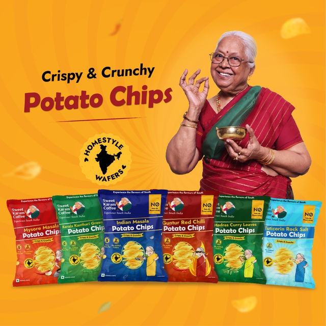 Sweet Karam Coffee Guntur Red Chilli Potato Chips - No Palm Oil